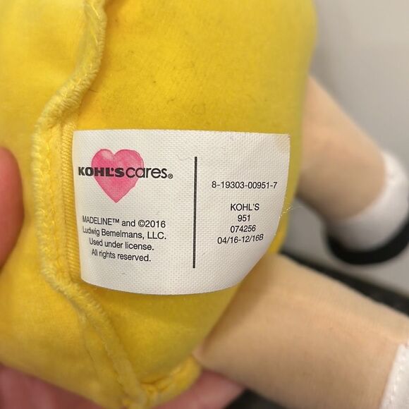 Madeline Yellow Dress and Hat Plush Toy Kohl's Cares 14" - Picture 4 of 5